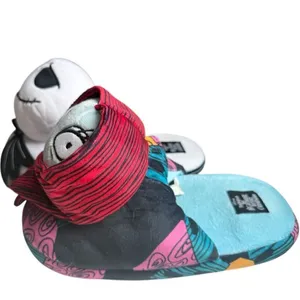 Disney Adult Nightmare Before Christmas Plush Jack & Sally House Slippers - Sz 11/12 thumbnail 2