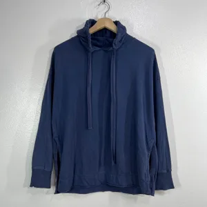 Aerie Cowl Neck Soft Pullover Sweatshirt Women's Small‎ P Faded Blue Side Slits thumbnail 2