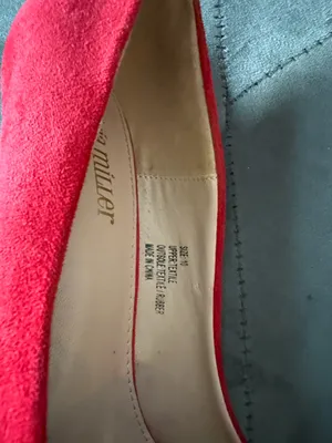 Olivia Miller Red Suede Pointed Toe Stilletos thumbnail 5