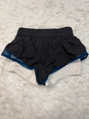 Free people movement Women’s Black Layered Athletic Shorts with Blue Trim thumbnail 2