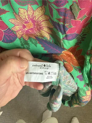 Natural Life Dara V-Neck Mini Dress Green Floral Boho Large thumbnail 5