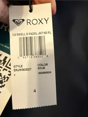 NEW ROXY Size 4 swell 1.0 paddle jacket hooded wetsuit women's black pink thumbnail 4