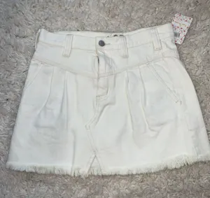 White Denim Skirt thumbnail 6