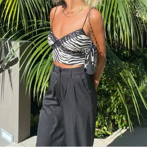 Princess Polly‎ Black and White Vita Zebra Stripe Crop Top thumbnail 3