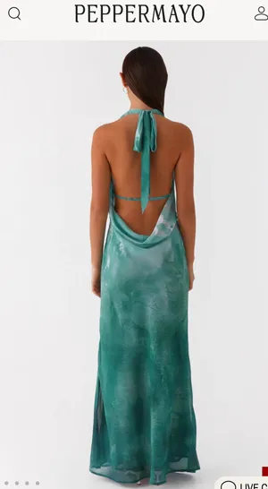 Peppermayo Cowl Neck Maxi Dress Green Tie Dye thumbnail 2