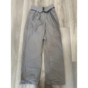 Commense Preppy Gray Street Fold Over Waistband Straight Leg Dress Pants NWT M thumbnail 2