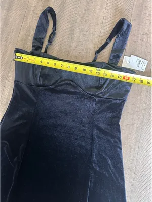 NWT Good American Black Velvet Mini Dress Women’s size XL thumbnail 12