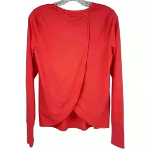 Athleta Sunlover‎ UPF 50+Tulip Back Top Long Sleeve Crew Neck Top Pink Size S thumbnail 2