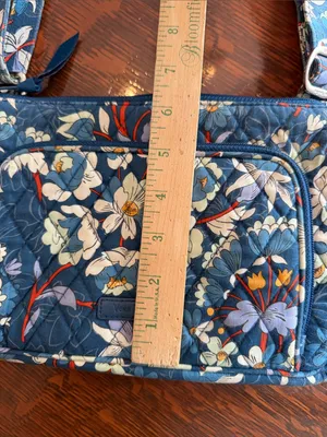 Vera Bradley Navy Blue Floral Quilted Shoulder Bag thumbnail 12