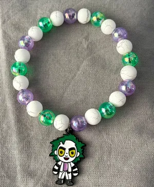 Handmade Beaded Bracelet - “Little Beetlejuice” thumbnail 2
