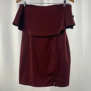 NWT Lulus‎ Kiani Strapless Bodycon Dress in Burgundy Size Medium thumbnail 3