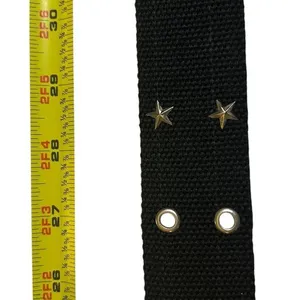 Black Belt Y2K Punk Scene Emo Star Studded Canvas Deadstock Double Grommet 39" thumbnail 5