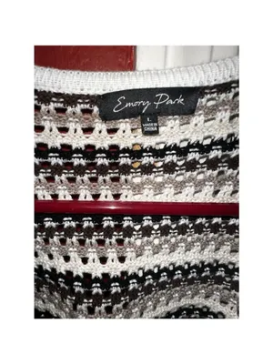 Emory Park Boho Feminine Crochet Knit Cream Multicolored Cropped Sweater thumbnail 8