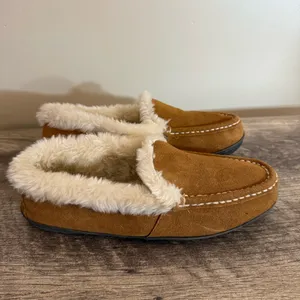Clarks Mandy Brown Suede Leather Slippers Women’s Sz 9M Faux Fur Indoor/Outdoor thumbnail 2