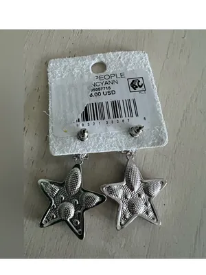 Free People NancyAnn Star Multicolor Crystal Drop Earrings Metal Fashion Jewelry thumbnail 4