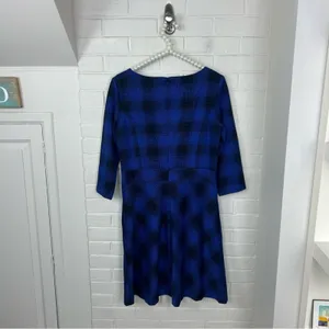 L.L.Bean Signature Blue Plaid Knit Dress Size 10 thumbnail 8