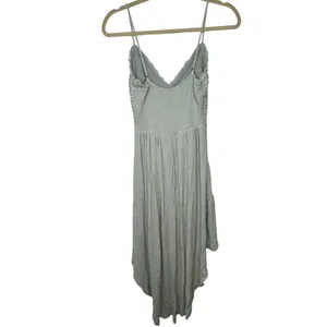 Privy‎ Sage Green Crochet Hi Lo Dress Womens Small Cami Strap Smocked Boho Lace thumbnail 2