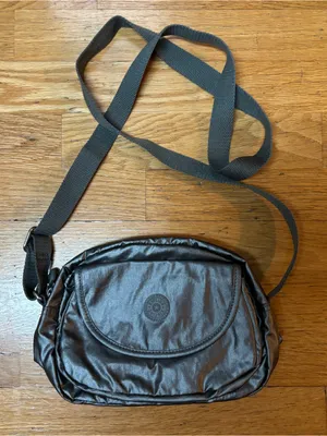 Kipling Silver Gray Stelma Preppy Travel Vacation Outdoor Crossbody Bag Medium thumbnail 1