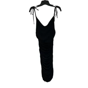 Aritzia Wilfred Winona Black Mesh Ruched‎ Dress Size M thumbnail 2