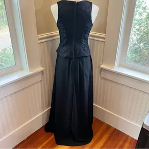 Boutique Black Lace Overlay Sleeveless Formal Maxi Gown Dress Size 10 thumbnail 6
