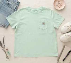 Carhartt Relaxed Fit Pocket T-Shirt Mint Green XL 16-18 Short Sleeve Tee thumbnail 1
