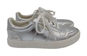 Sam Edelman Edie Silver Metallic Low Top Sneakers Womens Size 6M SE-1980‎ thumbnail 1