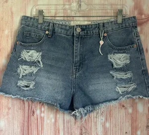 Project Rebel Denim Blue Lightwash High Rise Frayed Hem Jean Shorts Size 11 thumbnail 1