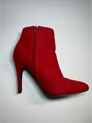 Madden Red Suede Ankle Boots Women’s Size 8 Stiletto Heel Side Zip thumbnail 8