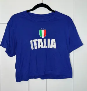 Blue Italia Short Sleeve Cropped Tee thumbnail 1