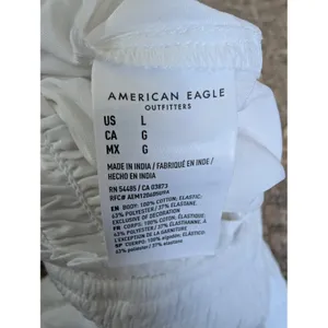 American Eagle White Bella Smocked Tiered Ruffle Romper Women Large NWT thumbnail 5
