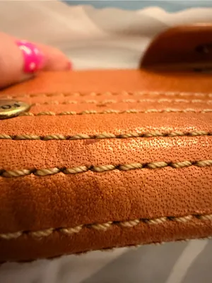 Fossil Cognac Leather Wallet with Brass Logo Stud thumbnail 7