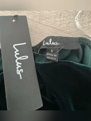 Lulu's Jazzy Belle Dark Green Velvet Bodycon Midi Dress Cowl Neckline NWT Small thumbnail 9