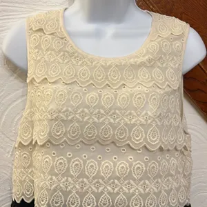 ‎joie white & black tiered eyelet dress M thumbnail 6