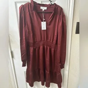 Lucky Brand‎ Burgundy with smoked waist Women’s Dress thumbnail 2