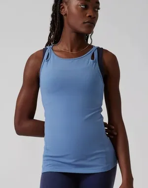 Athleta Shanti Asana Tank‎ Top Blue Stretchy Workout thumbnail 1