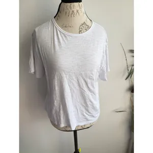 Athleta Womens White‎ 100% Cotton Slub Knit Short Sleeve Crew Neck Tee Size M thumbnail 2