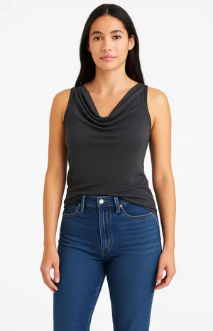 Abercrombie & Fitch A&F Modal Gray Grey Sleeveless Tank Top Womens Size Large L thumbnail 1