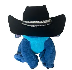 Black Felt Cowboy Hat One Size 7 1/2 Western Wool Festival Hatband Cowgirl Vegan thumbnail 1