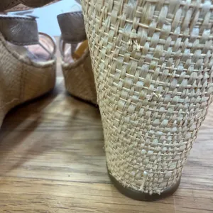Born Metallic Flower Embellished Wedge Sandals Women's 6 Open Toe 4" Heel thumbnail 10