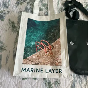 Lululemon Marine Layer Sustainable Tote Bag Set Three Trio Small Green Pool thumbnail 2