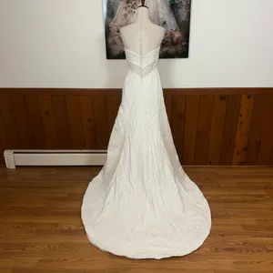 Beautiful Oleg Cassini Strapless Brocade Wedding Gown thumbnail 7