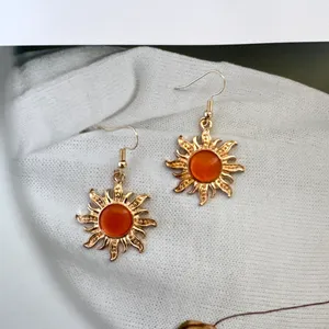 Sunflower Dangle Drop Earrings for Women Gold thumbnail 1