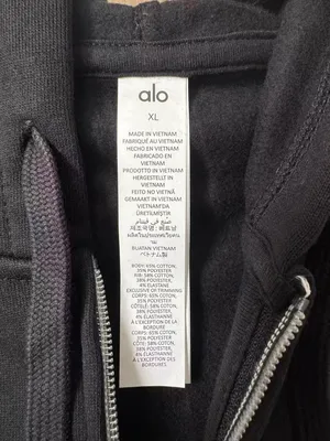 Alo Yoga Black Zip-Up Hoodie XL thumbnail 6