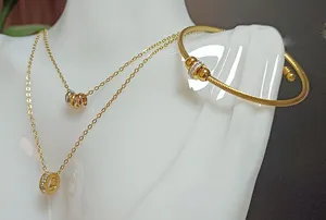 Round Necklace Waterproof non tarnish 304 stainless steel thumbnail 1