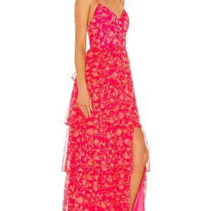 Amanda Uprichard Thaddea Maxi Dress ‎ Pink Floral Women's Dress thumbnail 2