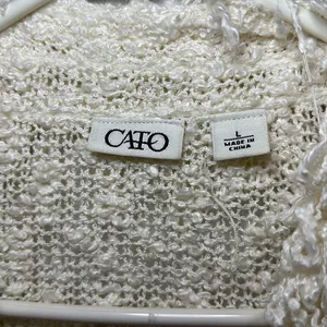 Cato Women’s Beige Single Button‎ Long Sleeve Cardigan Sweater Size Large thumbnail 4