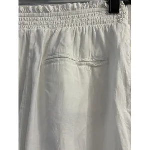 Aerie White Linen Blend Smocked Waist Ruffle Shorts women size S/P thumbnail 5