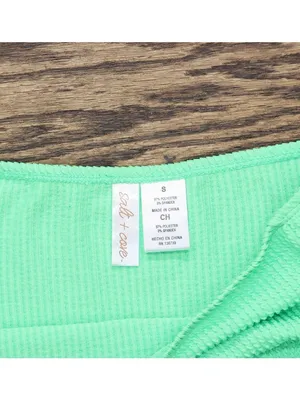 NWT Salt + Cove Juniors Rib Scrunch Cover-up Skirt SC251008MB Mint Tea Green S thumbnail 6