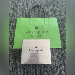 Kate Spade Card Holder Kenzie Metallic Saffiano Lunar NWT Gift Shopping Bag Plum thumbnail 7