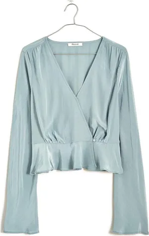 Madewell NWT  Wrap Bell Sleeve Blouse thumbnail 3